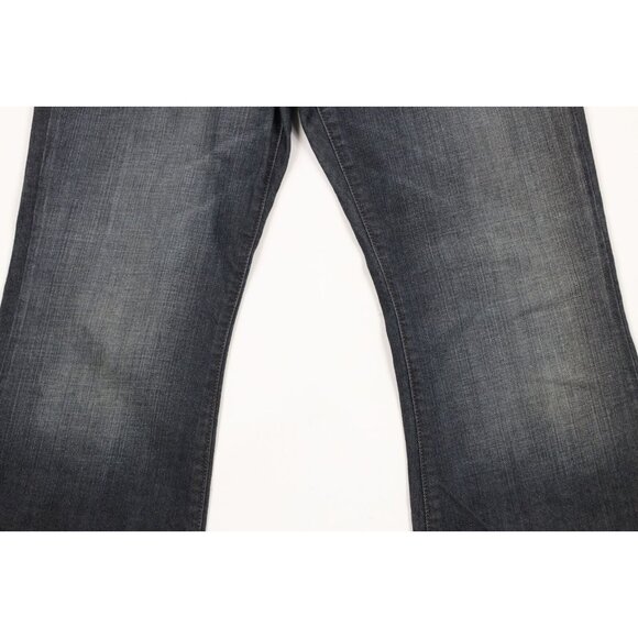 Vtg Y2K Express X2 Womens 8R Faded Stella Full Leg Flared Stretch Denim Jeans - Picture 3 of 13